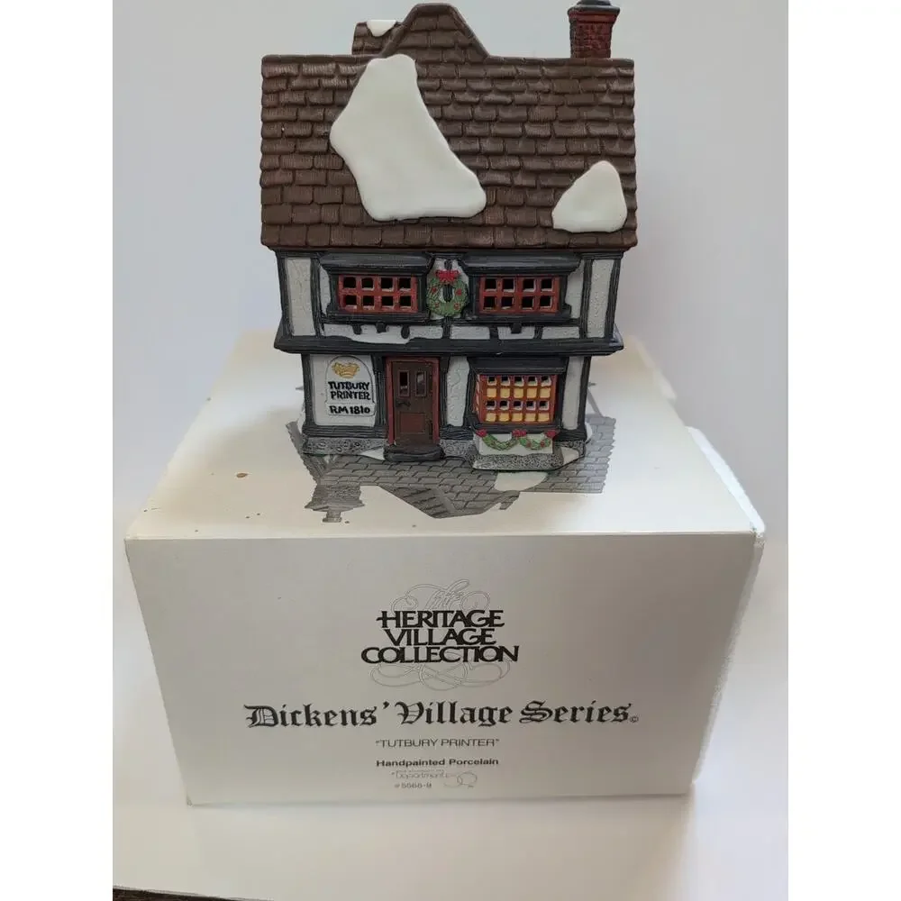 Vintage Dept 56 Dickens Village‎ TUTBURY PRINTER 5568-9 Building Retired